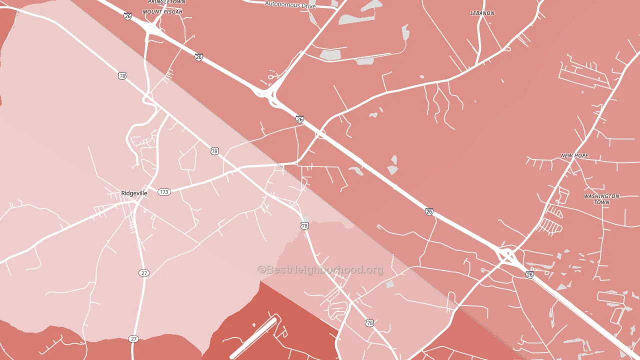 Jedburg, SC block-group political-lean map