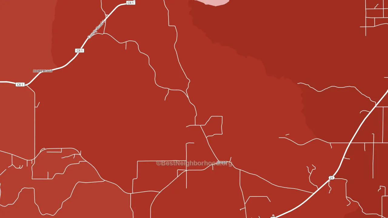 Jeddo, AL block-group political-lean map