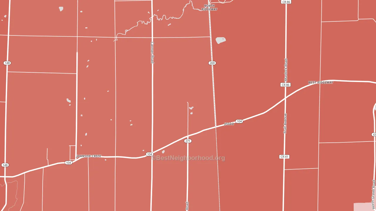 Jeddo, NY block-group political-lean map
