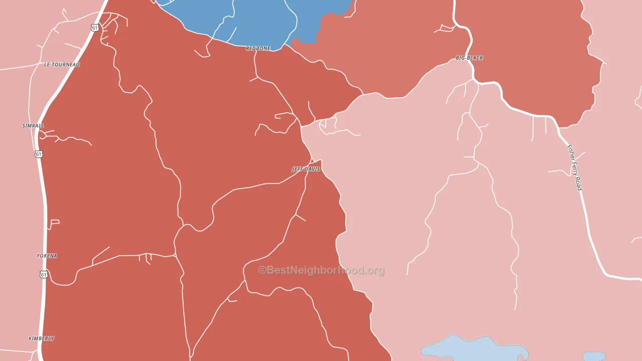 Jeff Davis, MS block-group political-lean map