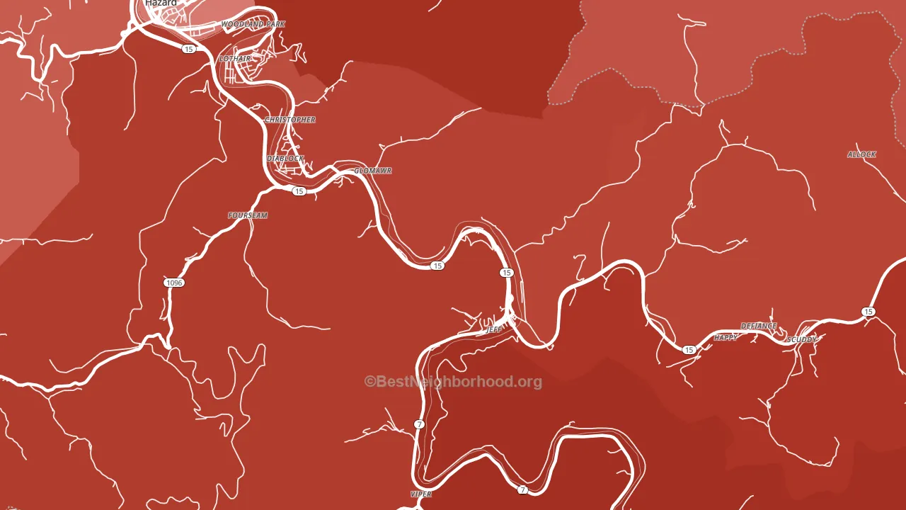 Jeff, KY block-group political-lean map