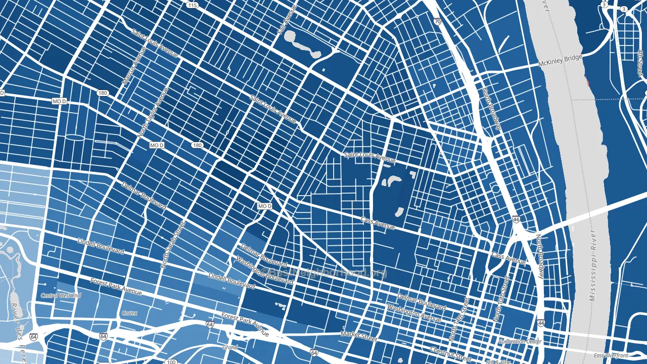 Jeff-Vander-Lou, St. Louis, MO block-group political-lean map