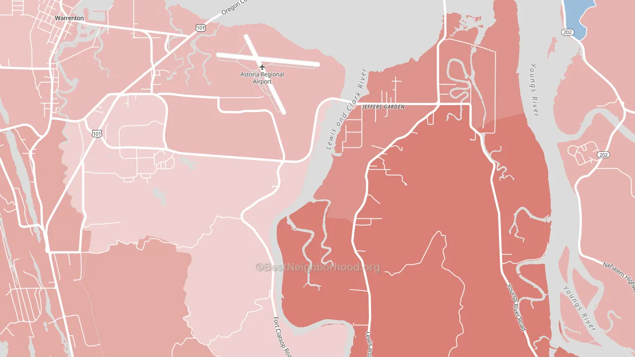 Jeffers Garden, OR block-group political-lean map