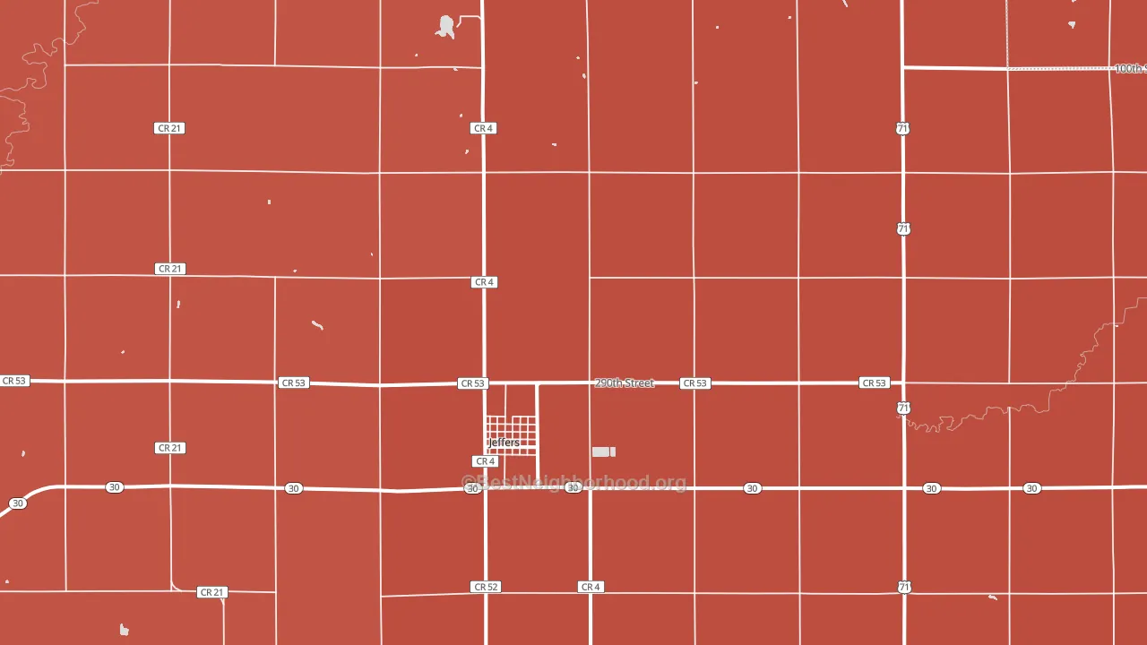 Jeffers, MN block-group political-lean map