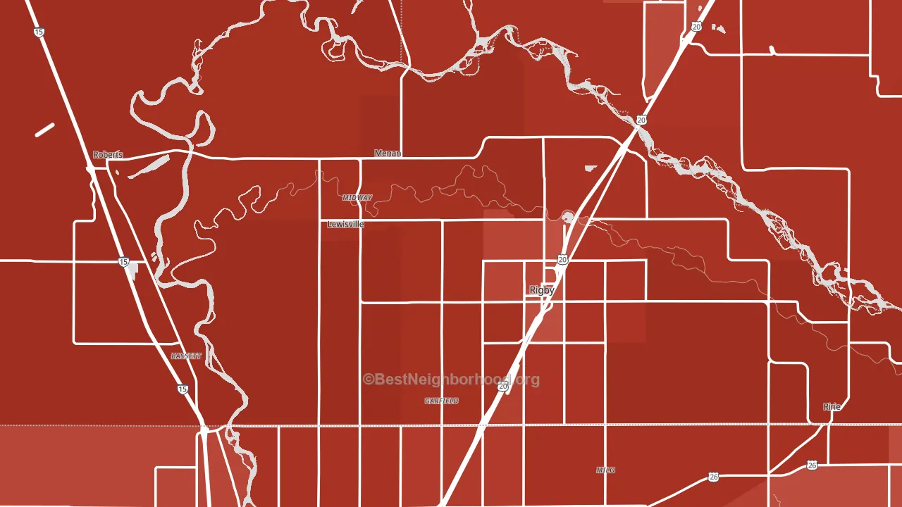 Jefferson County, ID block-group political-lean map
