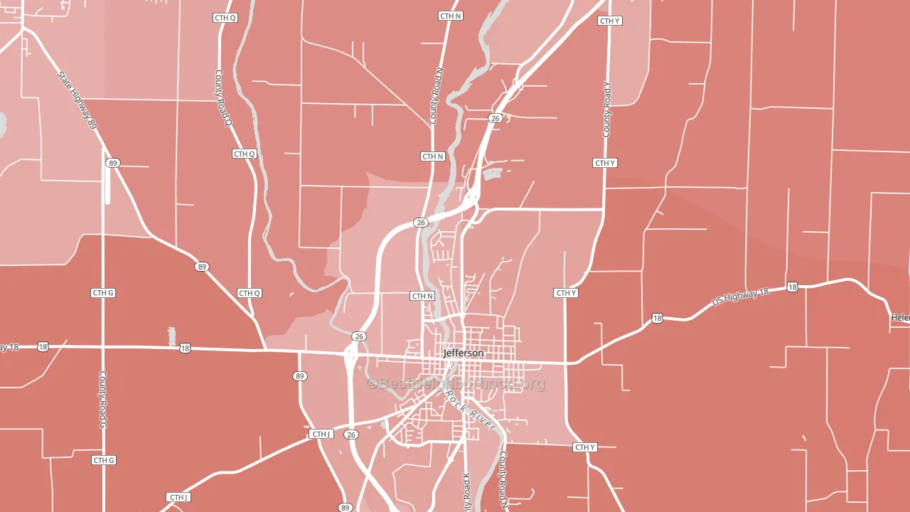 Jefferson Junction, WI block-group political-lean map