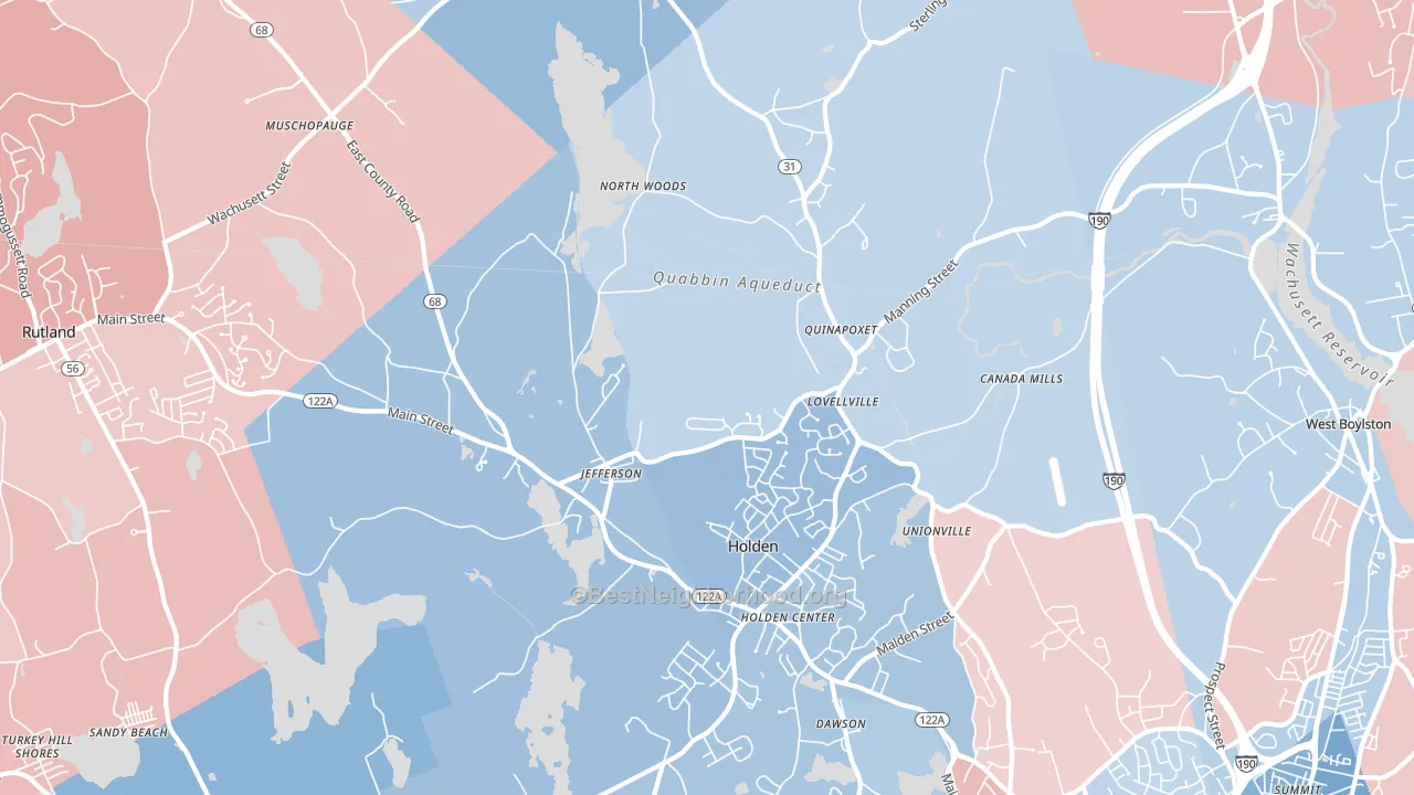 Jefferson, MA block-group political-lean map