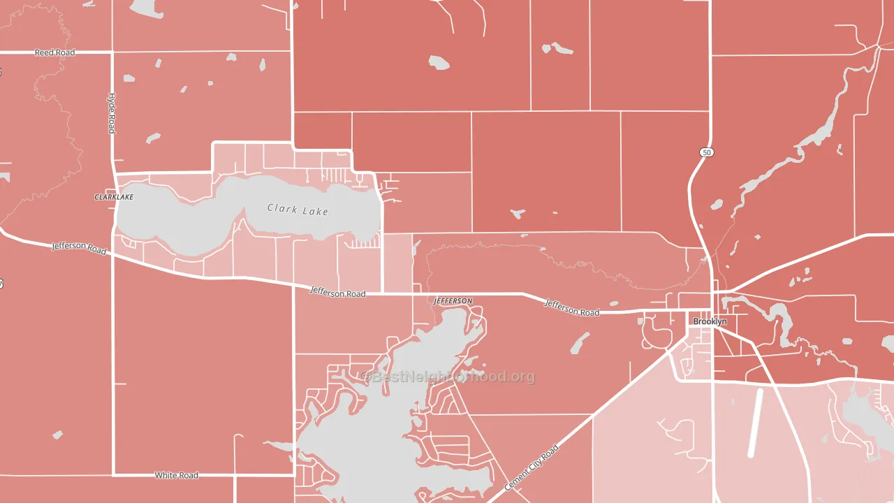 Jefferson, MI block-group political-lean map