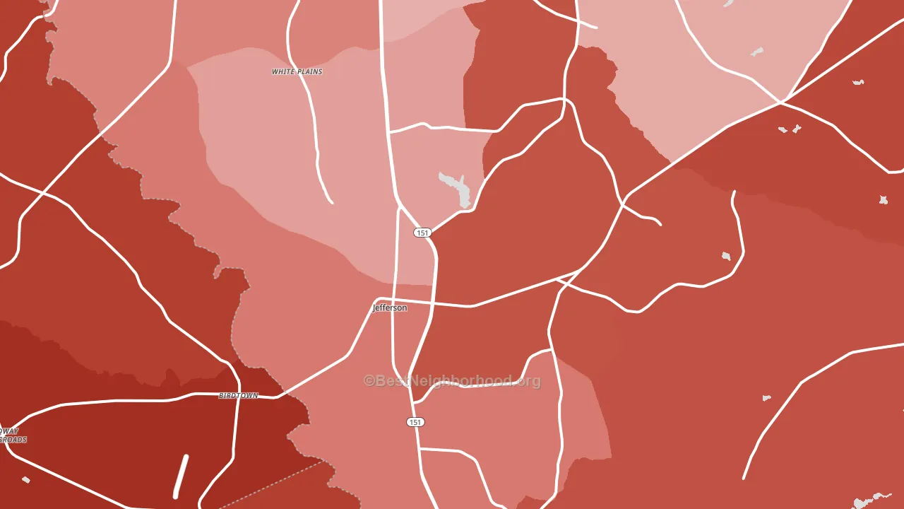 Jefferson, SC block-group political-lean map