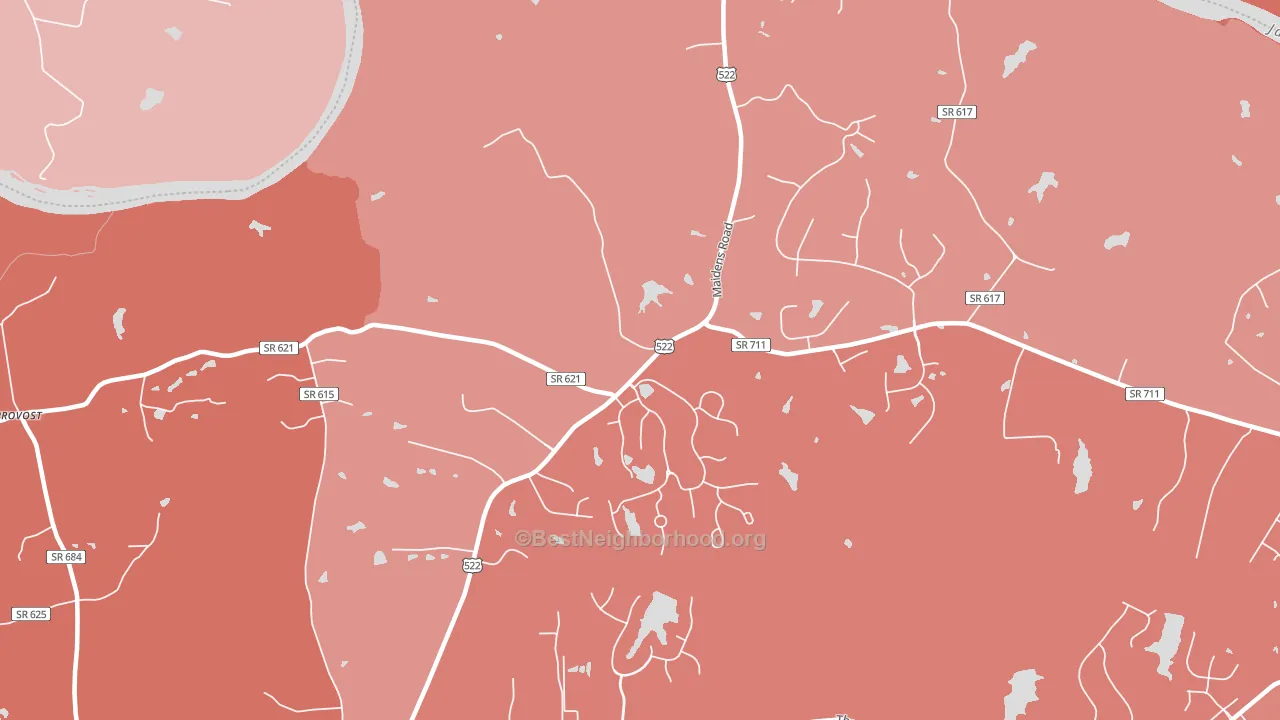 Jefferson, VA block-group political-lean map