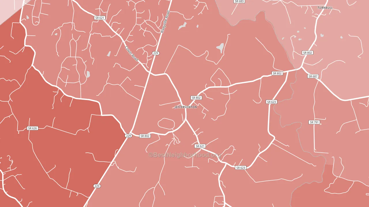 Jeffersonton, VA block-group political-lean map