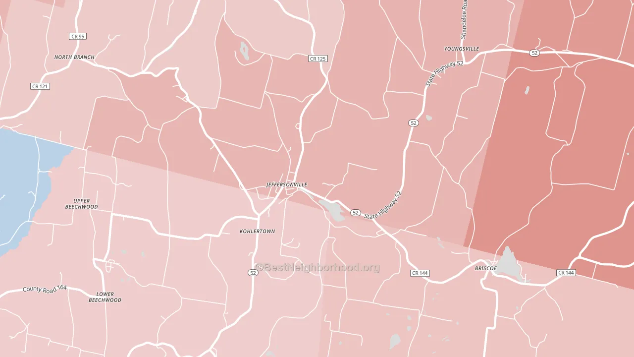 Jeffersonville, NY block-group political-lean map