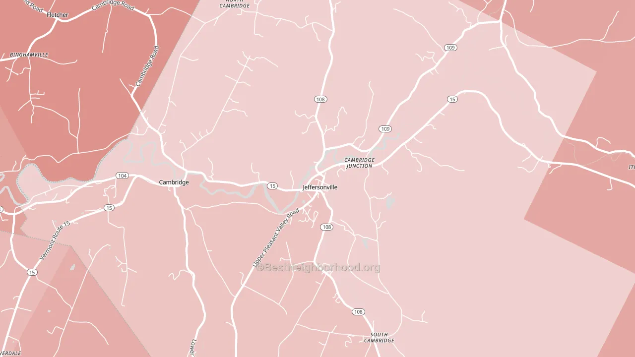 Jeffersonville, VT block-group political-lean map