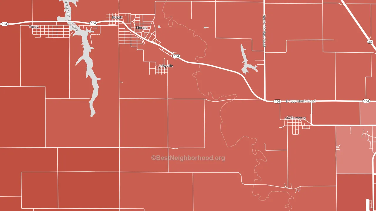 Jeiseyville, IL block-group political-lean map