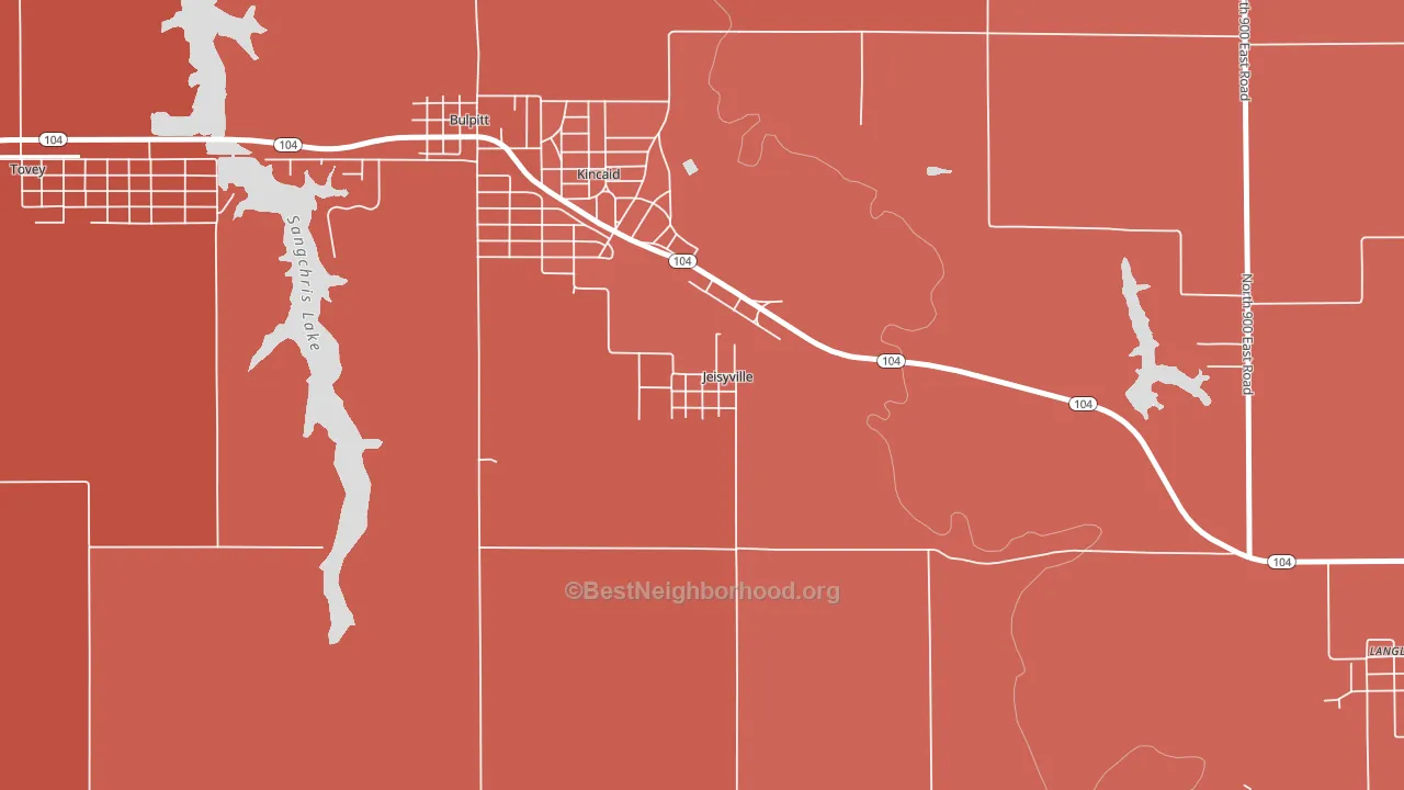 Jeisyville, IL block-group political-lean map