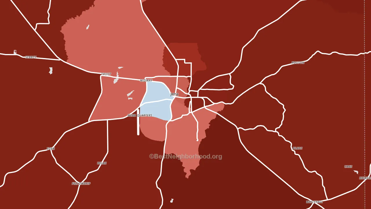Jena, LA block-group political-lean map