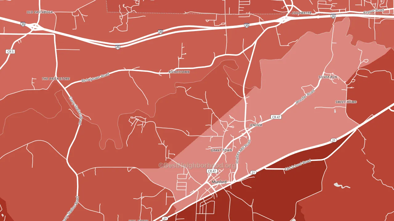 Jenifer, AL block-group political-lean map