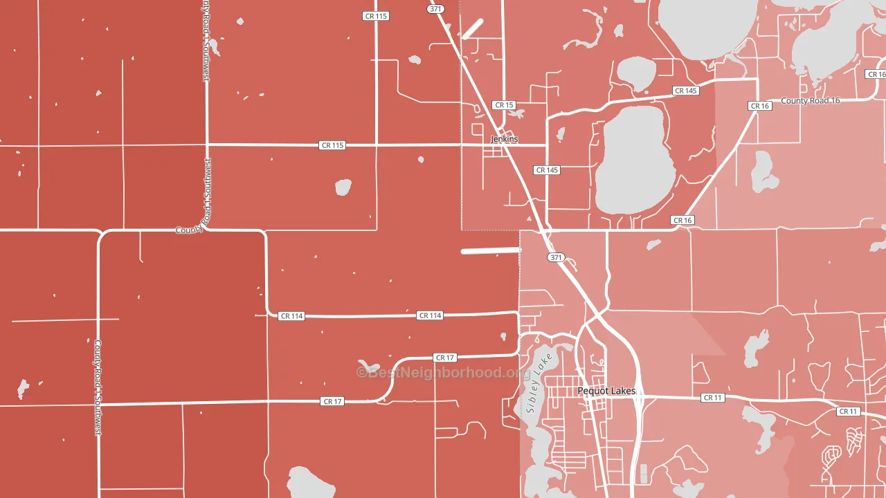 Jenkins, MN block-group political-lean map