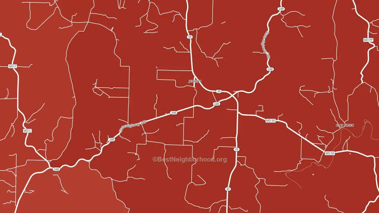 Jenkins, MO block-group political-lean map