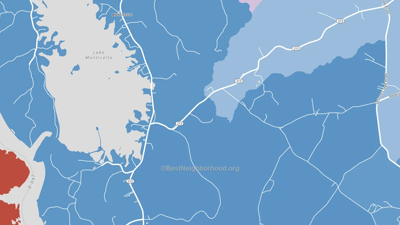 Jenkinsville, SC block-group political-lean map