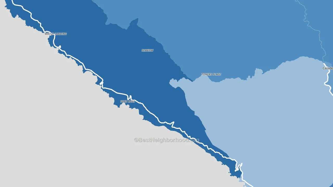 Jenner, CA block-group political-lean map