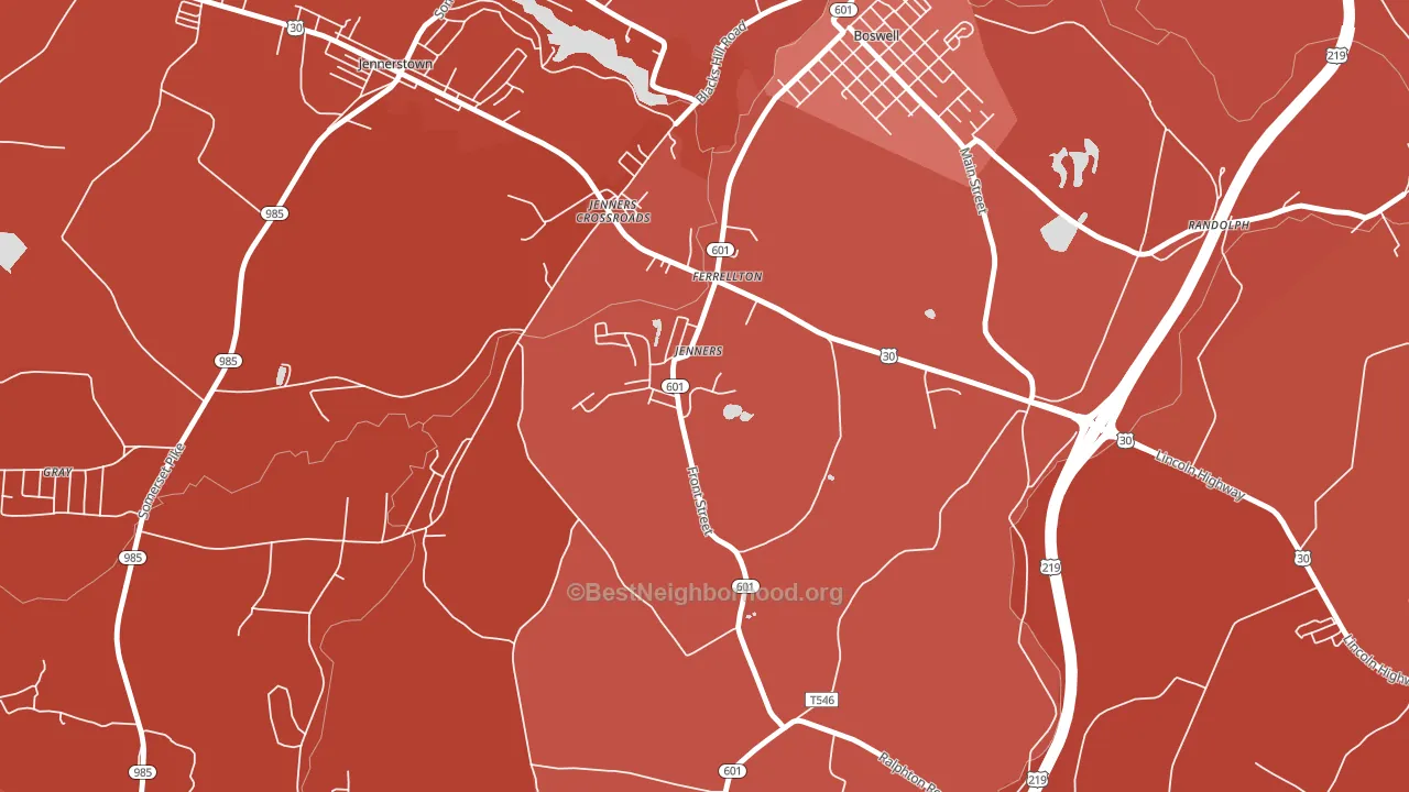 Jenners, PA block-group political-lean map