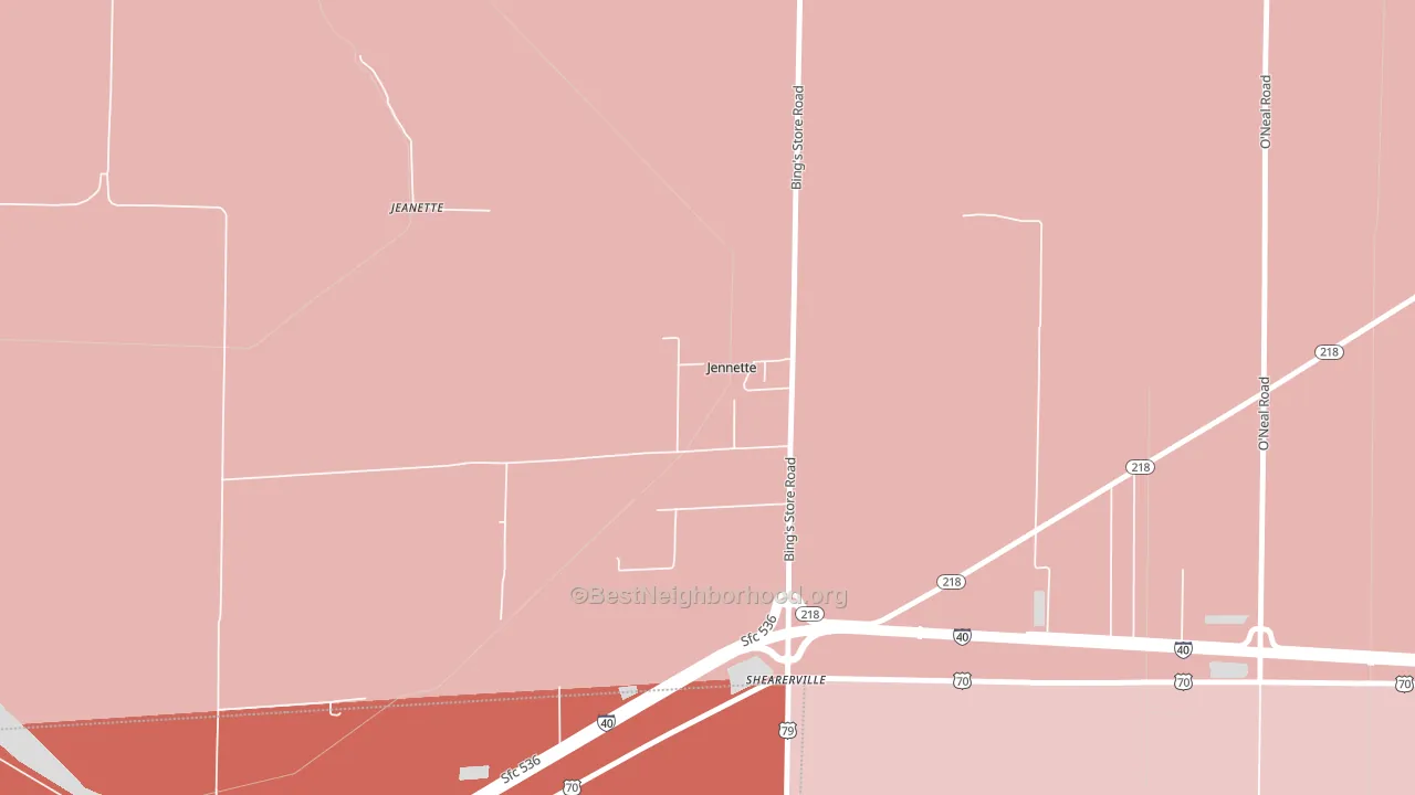 Jennette, AR block-group political-lean map