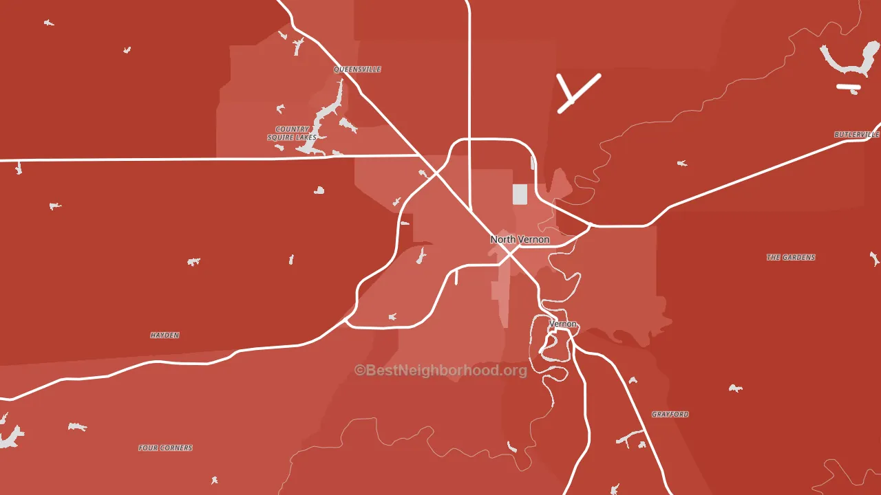 Jennings County, IN block-group political-lean map