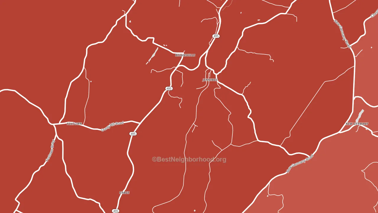 Jennings, MD block-group political-lean map