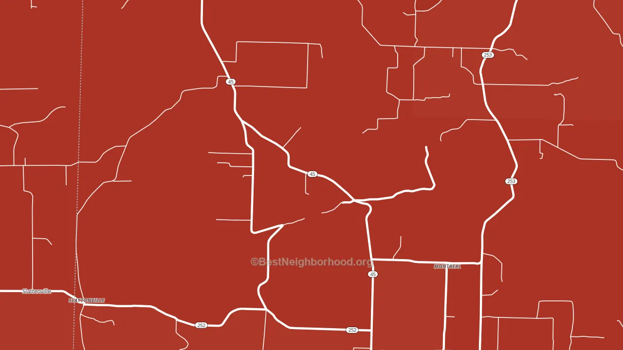 Jenson, AR block-group political-lean map
