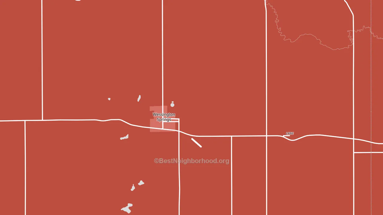 Jerauld County, SD block-group political-lean map