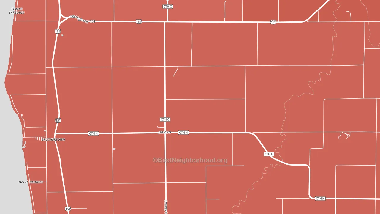 Jericho, WI block-group political-lean map