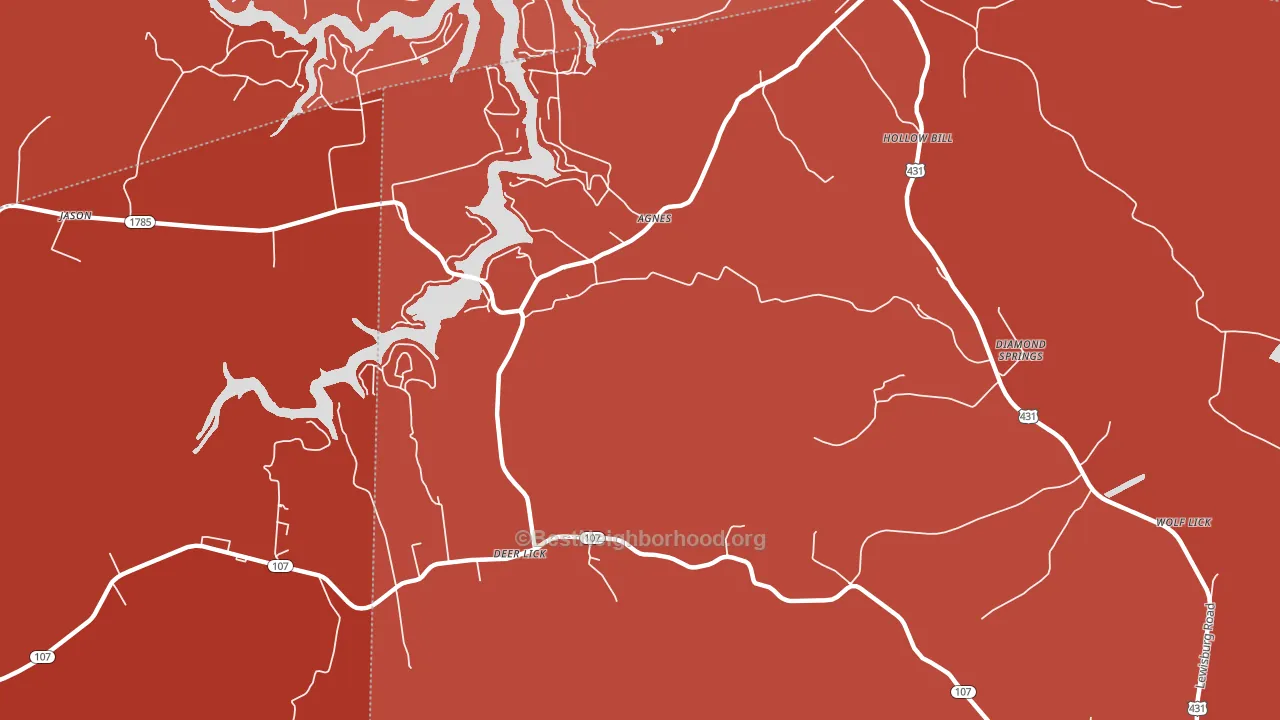 Jerico, KY block-group political-lean map