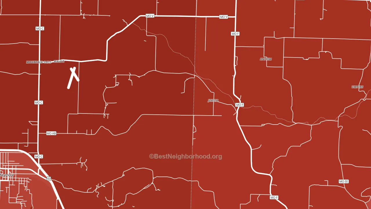 Jerico, MO block-group political-lean map