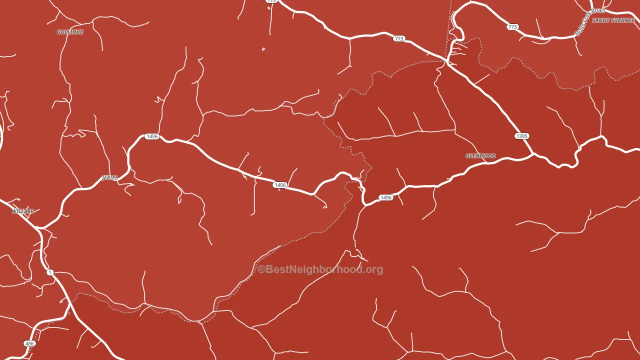 Jeriel, KY block-group political-lean map
