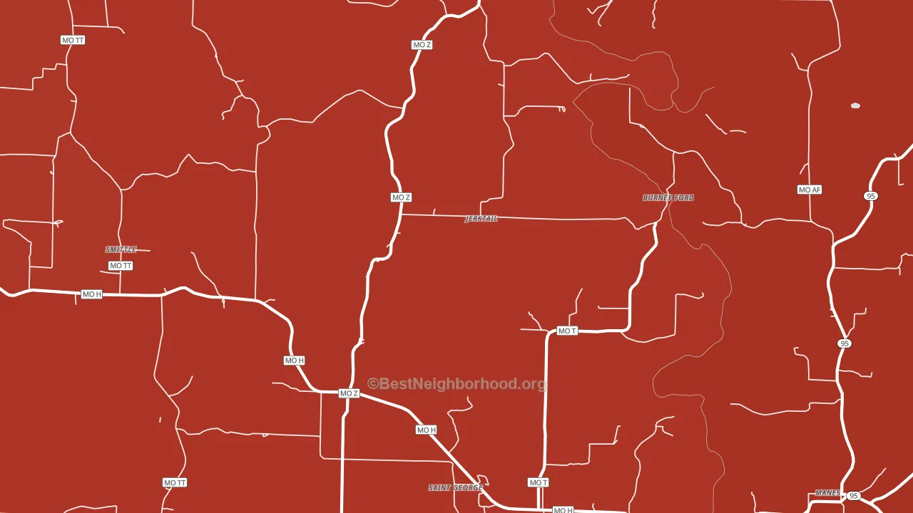 Jerktail, MO block-group political-lean map