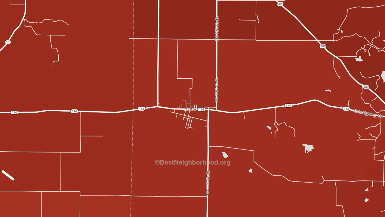 Jermyn, TX block-group political-lean map