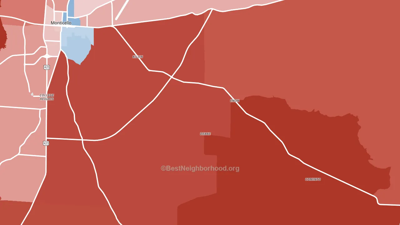 Jerome, AR block-group political-lean map