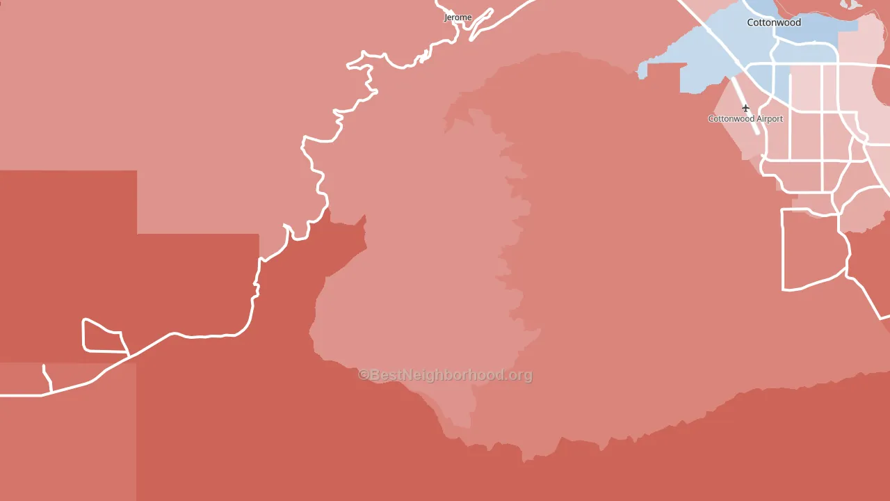 Jerome, AZ block-group political-lean map