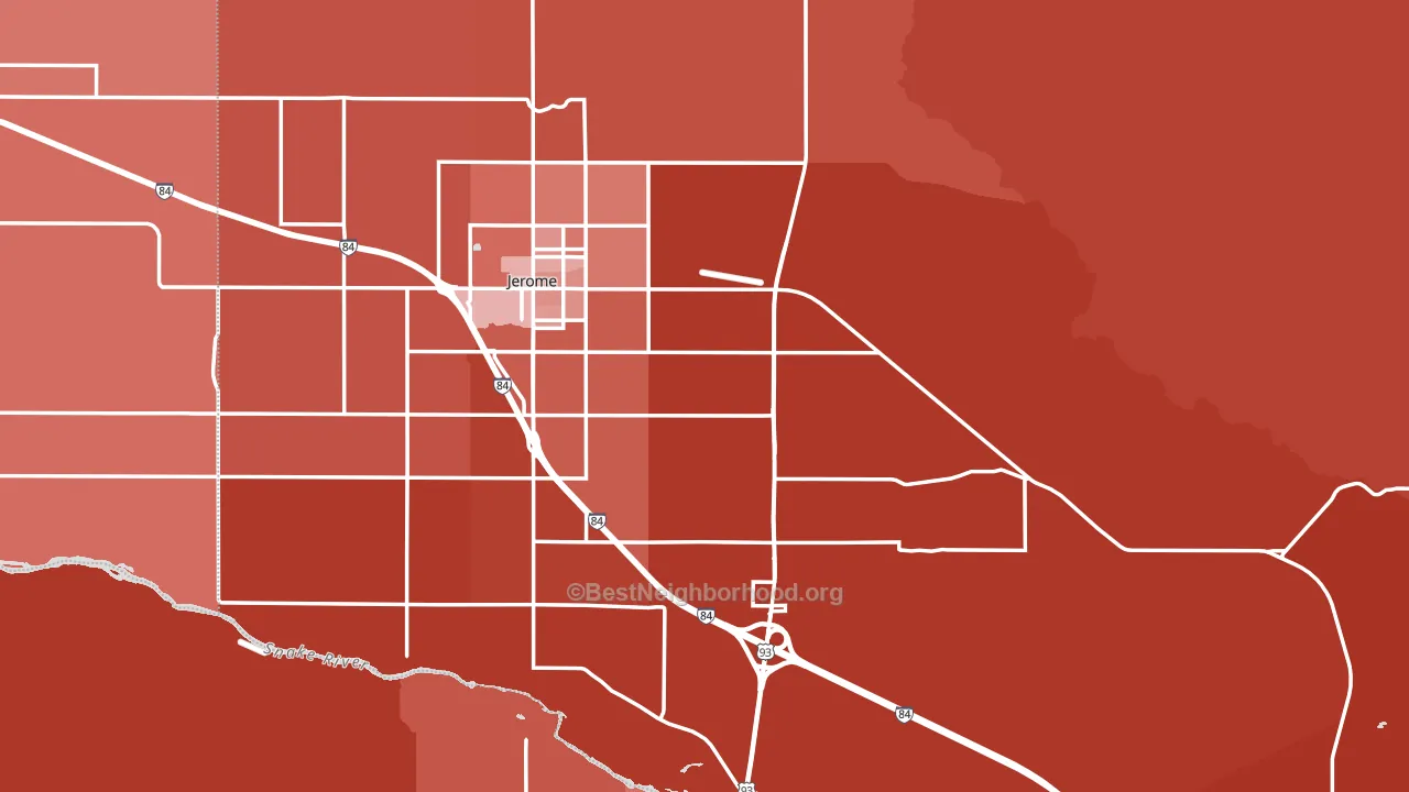Jerome County, ID block-group political-lean map
