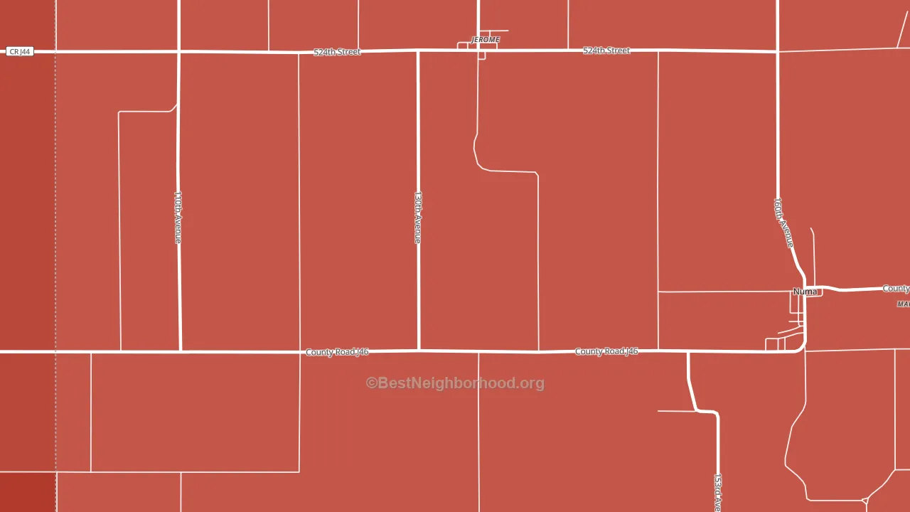 Jerome, IA block-group political-lean map