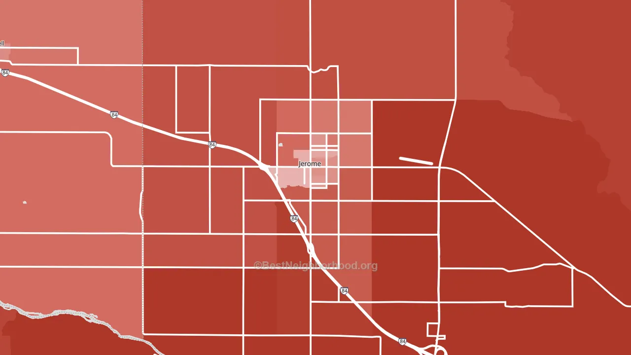 Jerome, ID block-group political-lean map