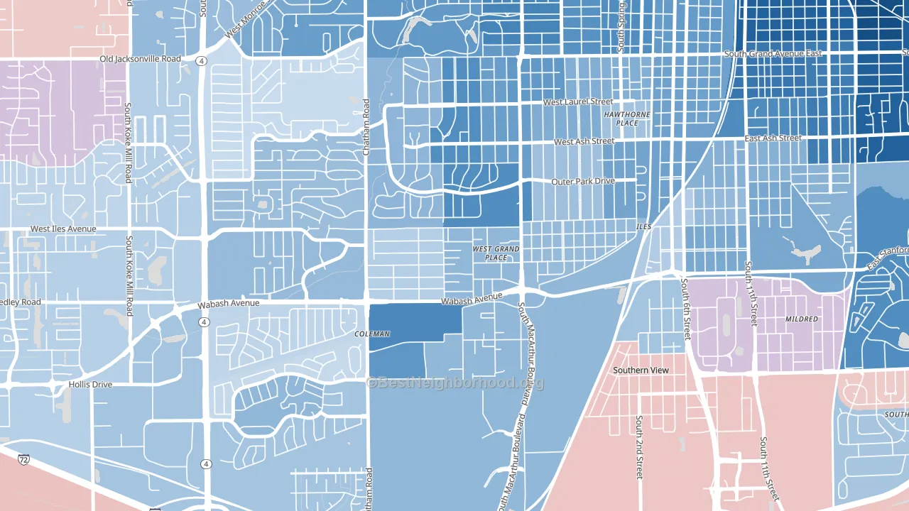 Jerome, IL block-group political-lean map