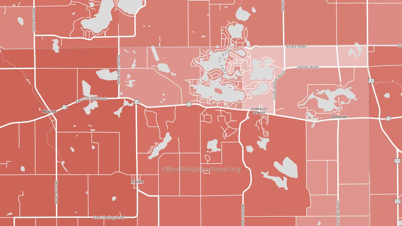 Jerome, MI block-group political-lean map