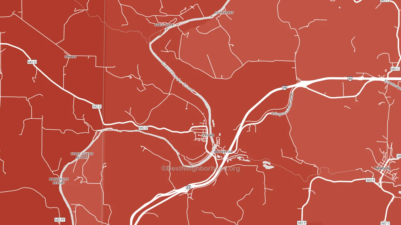 Jerome, MO block-group political-lean map