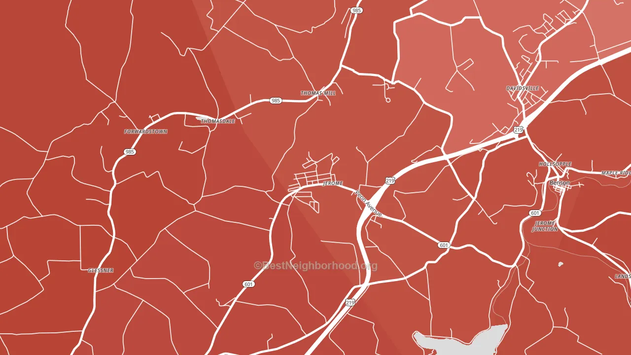 Jerome, PA block-group political-lean map