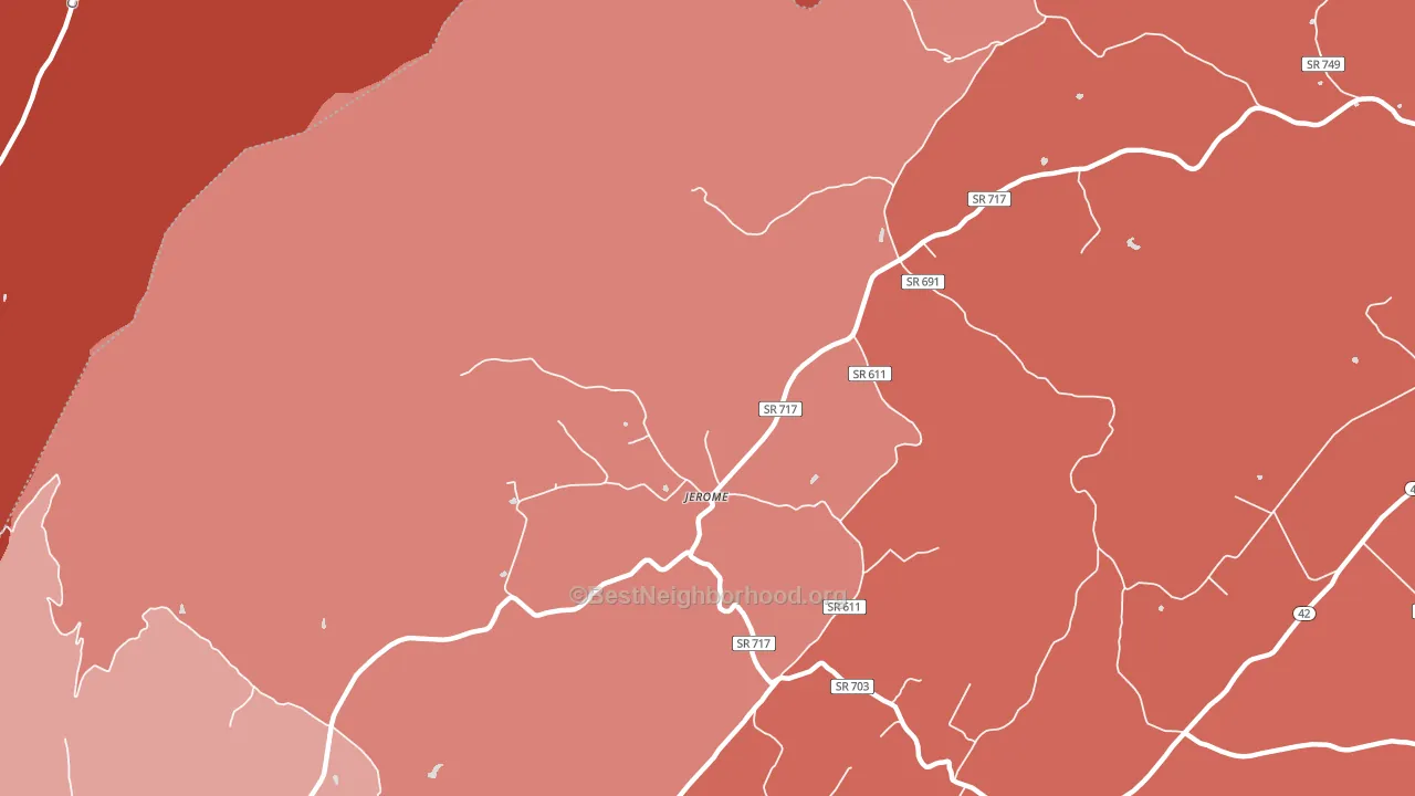 Jerome, VA block-group political-lean map