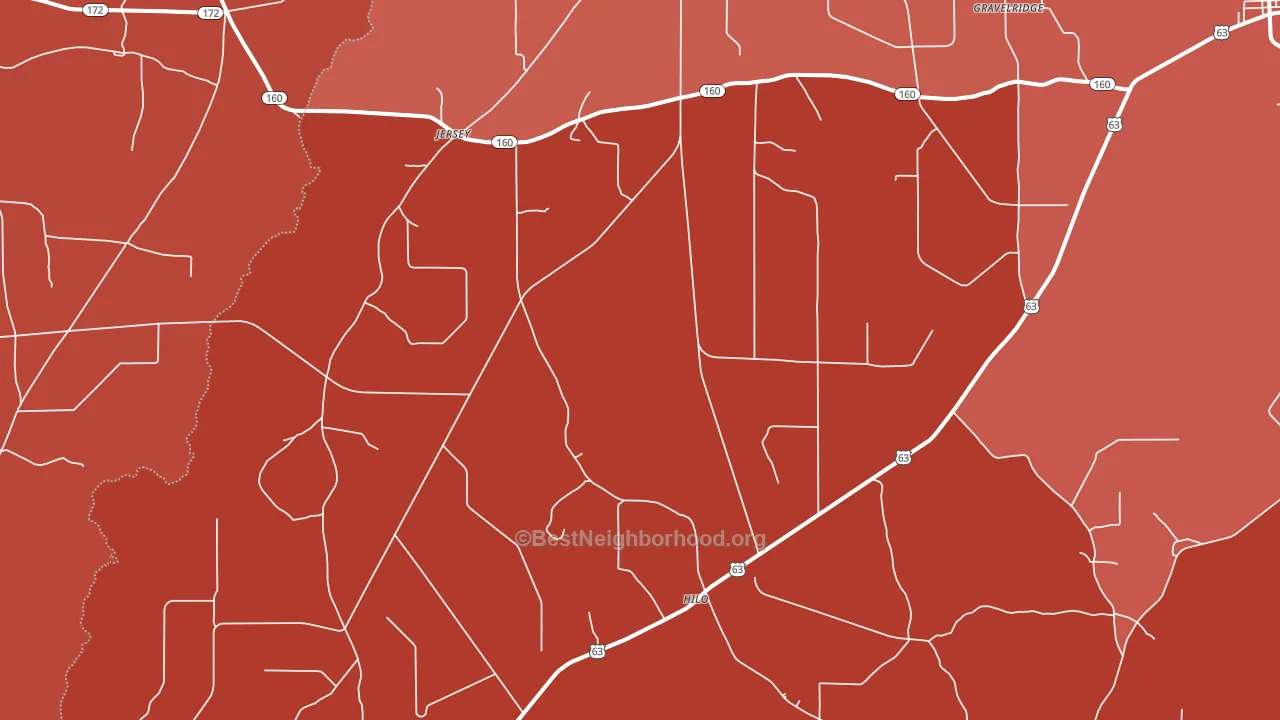 Jersey, AR block-group political-lean map