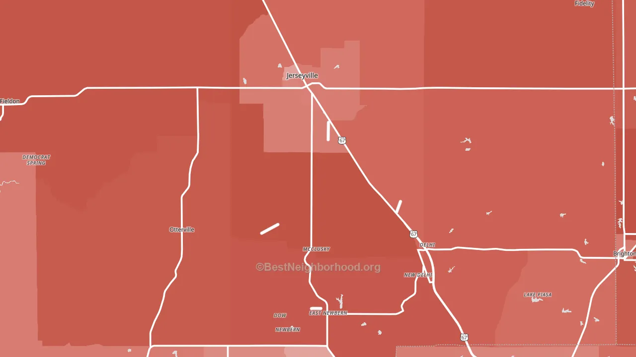 Jersey County, IL block-group political-lean map