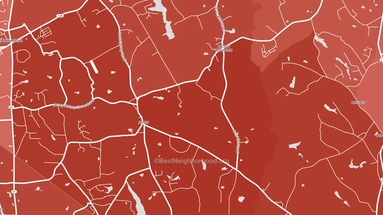 Jersey, GA block-group political-lean map